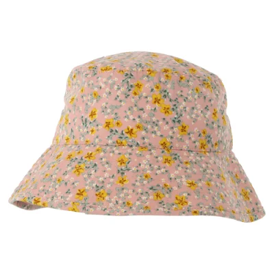 Nuevo diseño impreso Daisy Pixie pescador sombrero verano viaje sombrilla poliéster cubo sombrero para dama mujer