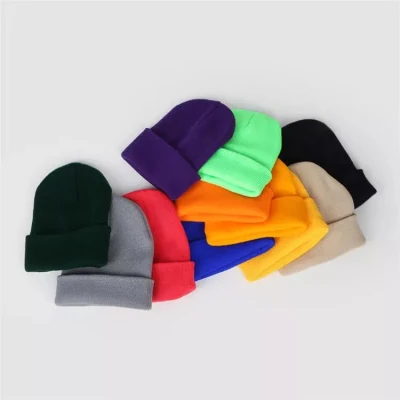 Logotipo de bordado personalizado de moda Color sólido Cálido gorro de invierno Gorro de punto Sólido Tejido cálido Gorro de punto personalizado Gorros de invierno Gorros de gorro