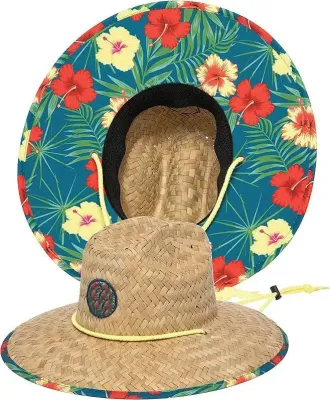 Sombrero para el sol de paja para exteriores, con cordón ajustable para la barbilla, para playa, activo, para exteriores