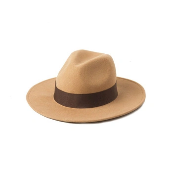 Venta caliente invierno moda 100% lana australiana mujeres señoras rigidez borde fieltro Fedora sombreros